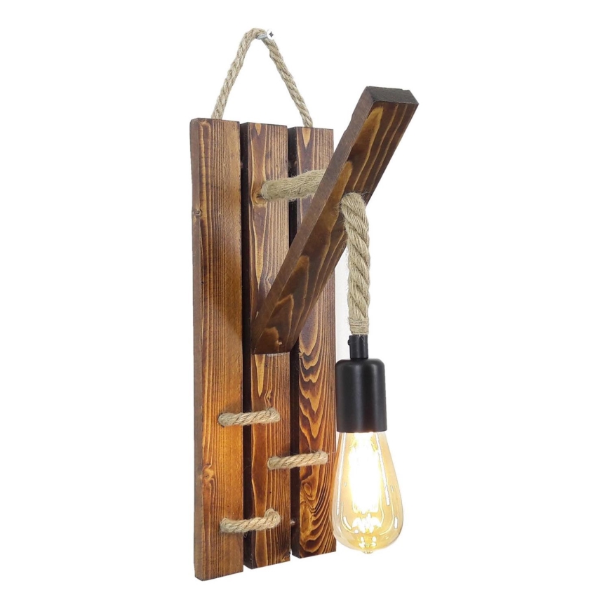 Nástěnné svítidlo AHSAP 1xE27/40W/230V borovice ořech