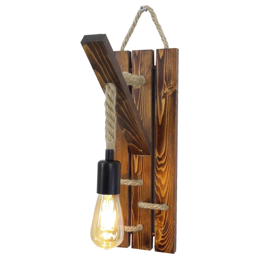 Nástěnné svítidlo AHSAP 1xE27/40W/230V borovice ořech