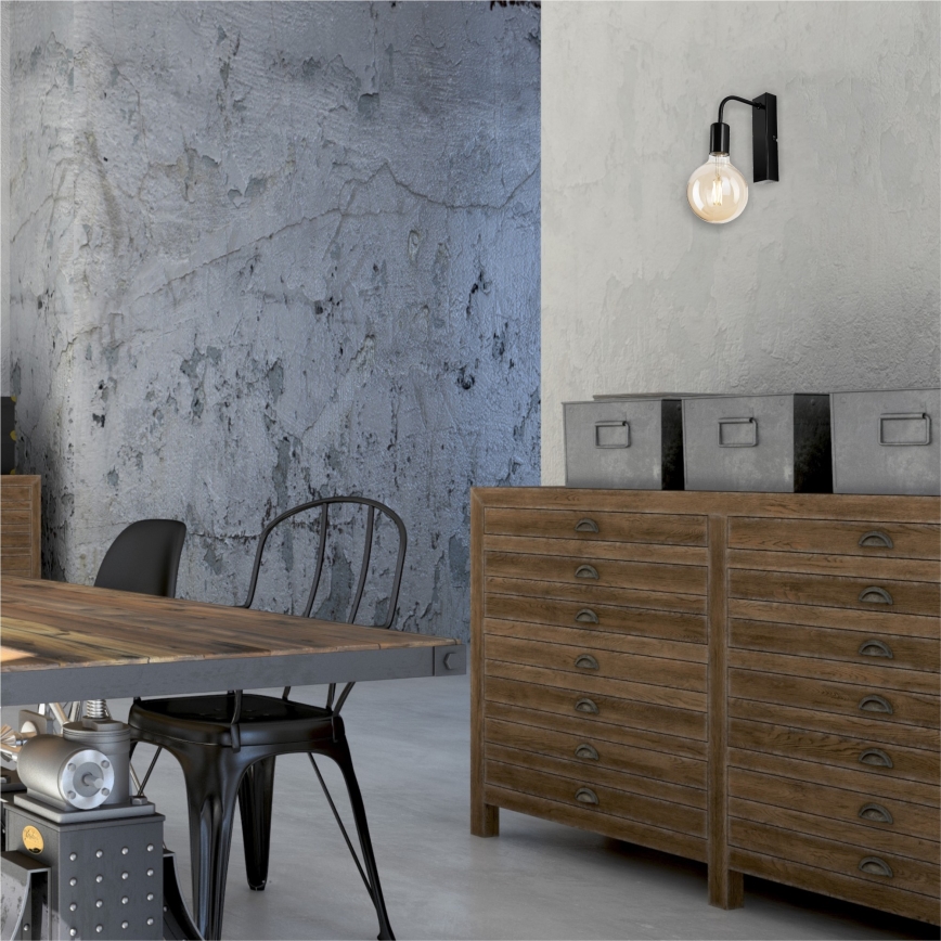 Nástěnné svítidlo ASTRID 1xE27/60W/230V lesklá černá