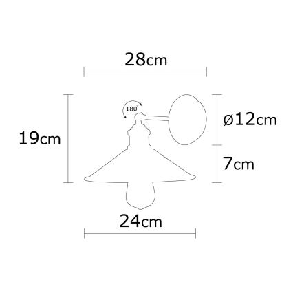 Nástěnné svítidlo BERCESTE 1xE27/40W/230V