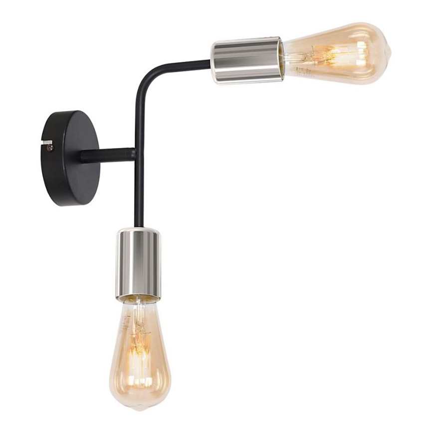 Nástěnné svítidlo CANDELA 2xE27/15W/230V černá/lesklý chrom