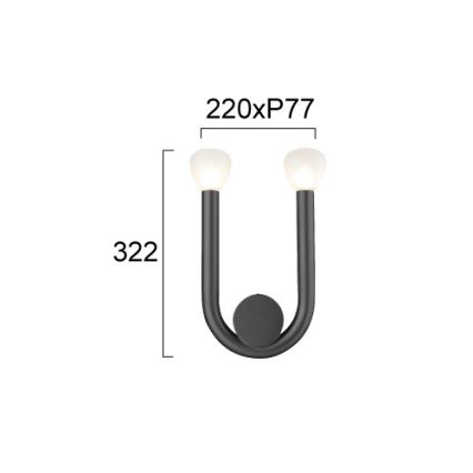 Nástěnné svítidlo DELORI 2xG9/28W/230V černá