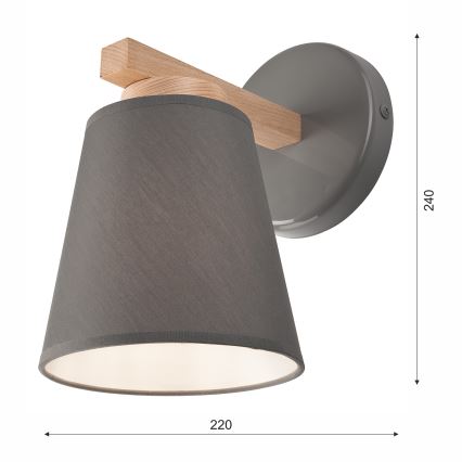 Nástěnné svítidlo ELLIE 1xE27/60W/230V buk