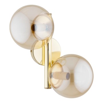 Nástěnné svítidlo ERAL 2xE14/10W/230V zlatá/béžová/kouřová