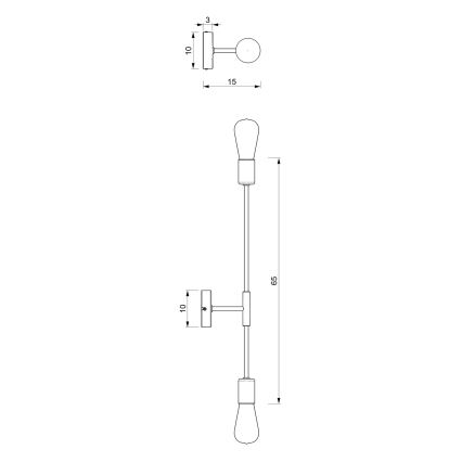 Nástěnné svítidlo FLAME 2xE27/60W/230V černá/zlatá