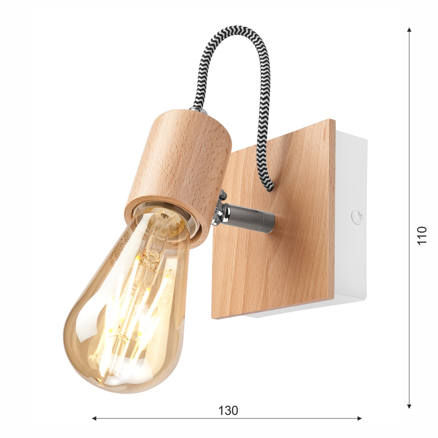 Nástěnné svítidlo GUSTAVO 1xE27/60W/230V buk