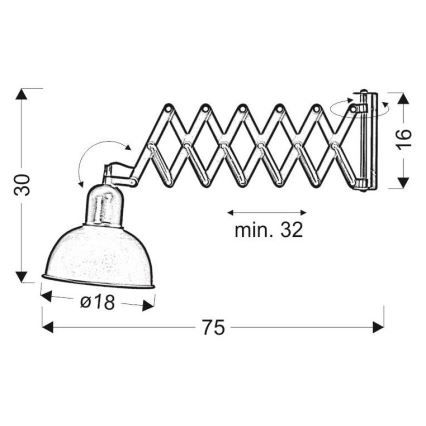 Nástěnné svítidlo HARMONY 1xE27/40W/230V