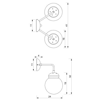 Nástěnné svítidlo HYDRO 2 2xE14/15W/230V
