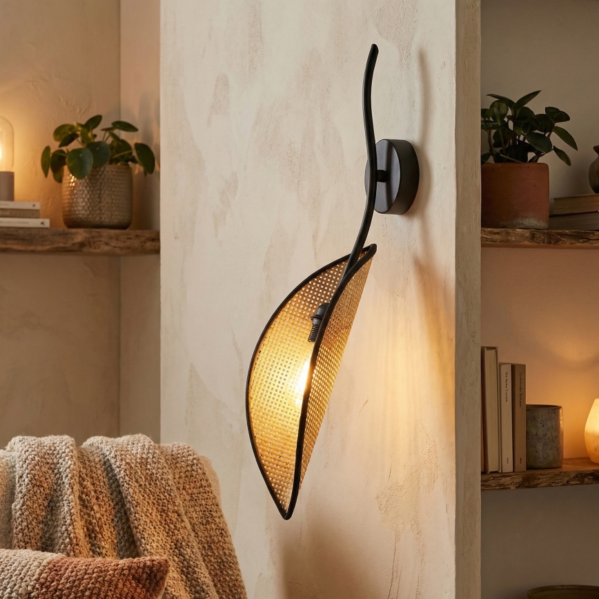 Nástěnné svítidlo LOTUS 1xE14/10W/230V černá/béžová