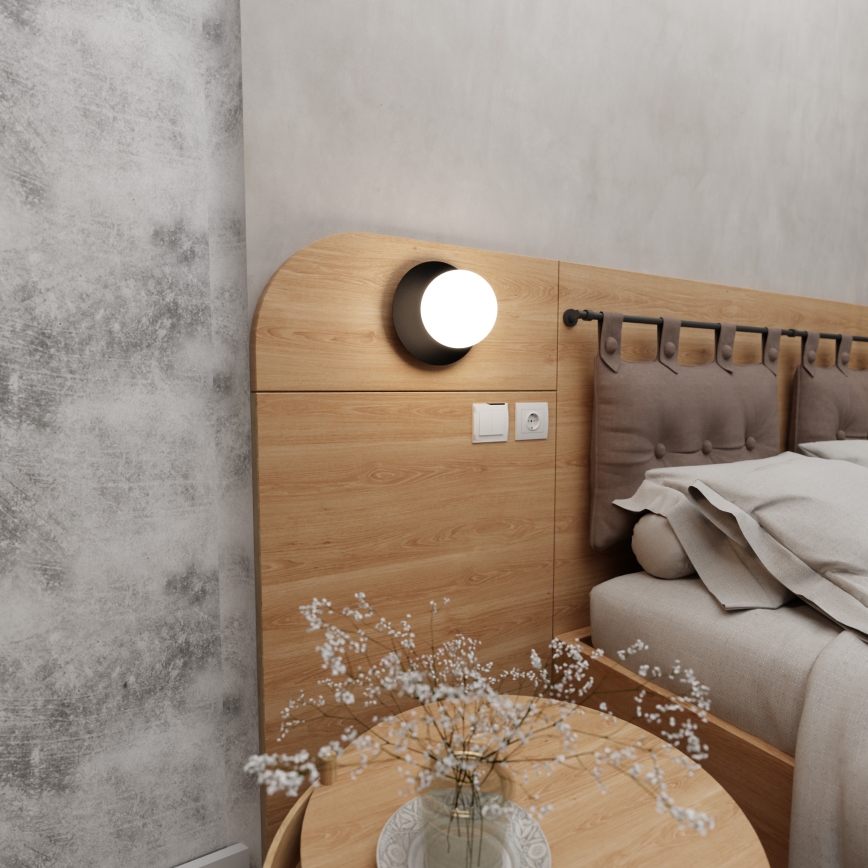 Nástěnné svítidlo MINERVA 1xE14/10W/230V černá
