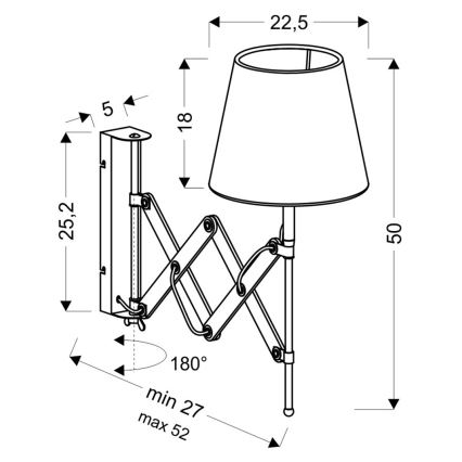 Nástěnné svítidlo MITO 1xE27/40W/230V bílá