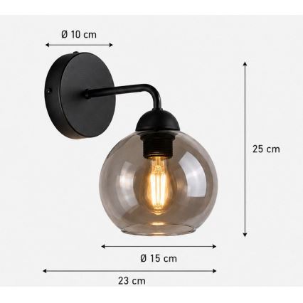 Nástěnné svítidlo OSMO 1xE27/60W/230V černá