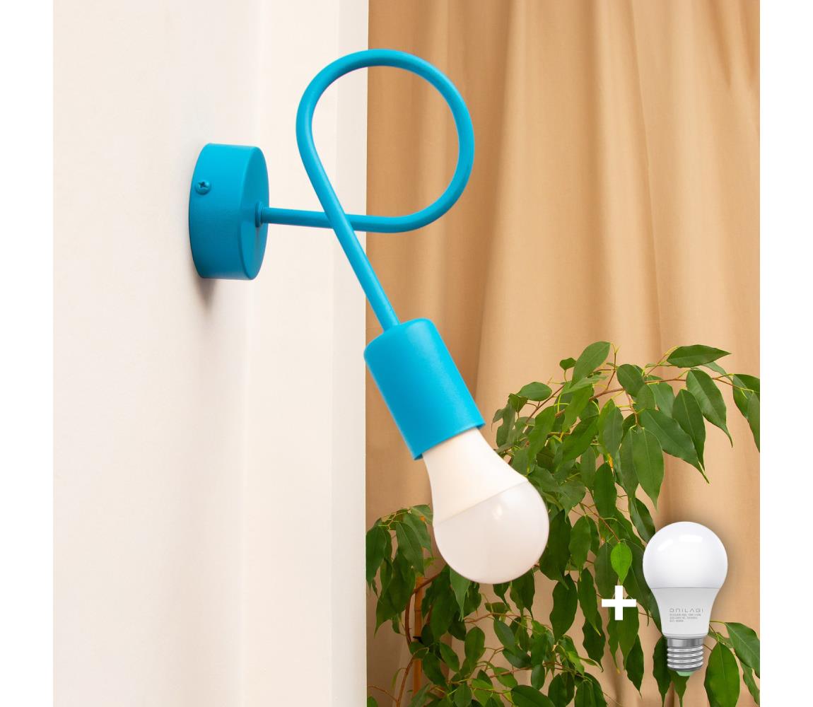Helam Nástěnné svítidlo OXFORD 1xE27/60W/230V modrá HE0238