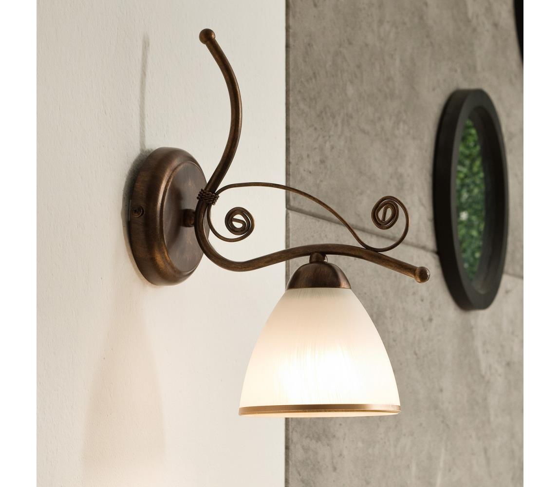 Lamkur Nástěnné svítidlo RETRO II 1xE27/60W/230V bronz patina LA09667