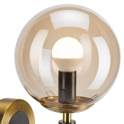 Nástěnné svítidlo ROLLO 1xE14/5W/230V zlatá/kouřová béžová