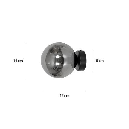 Nástěnné svítidlo ROSSI 1xE14/10W/230V černá/šedá