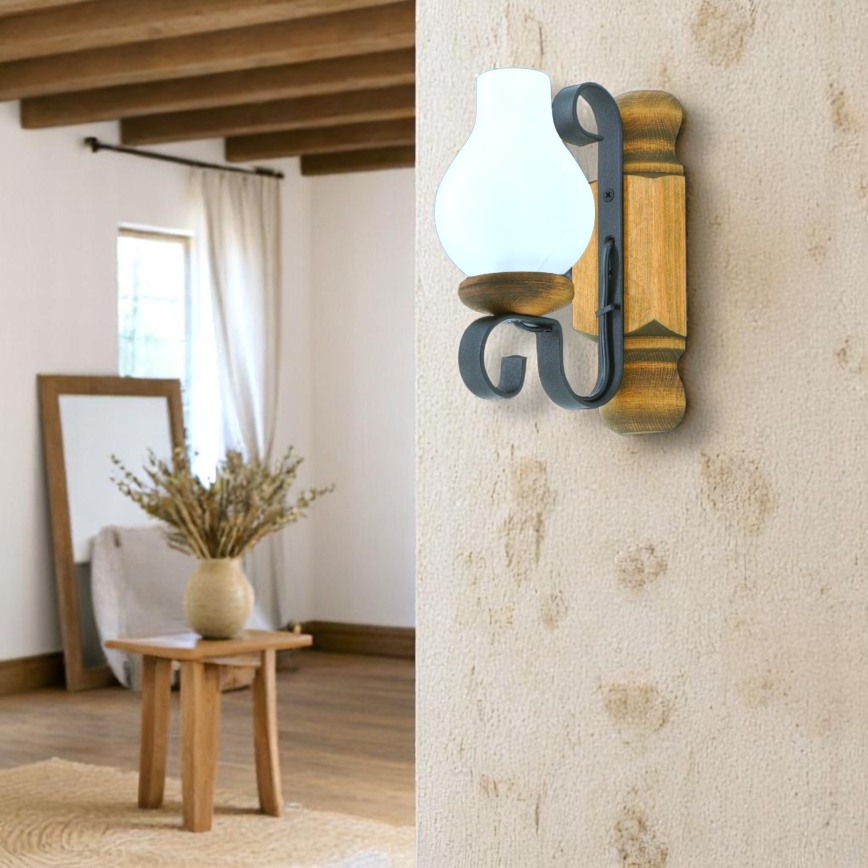 Nástěnné svítidlo RUSTIC 1xE14/40W/230V buk - FSC certifikováno