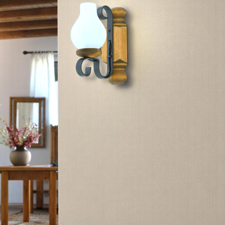 Nástěnné svítidlo RUSTIC 1xE14/40W/230V buk - FSC certifikováno