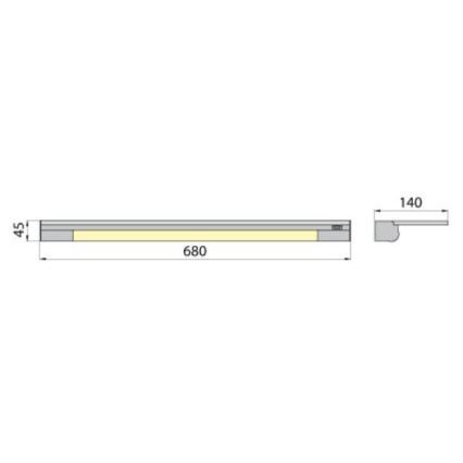 Nástěnné svítidlo s poličkou APERA T5 G5/13W/230V 68 cm