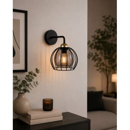 Nástěnné svítidlo SOLO BLACK 1xE27/60W/230V černá/zlatá
