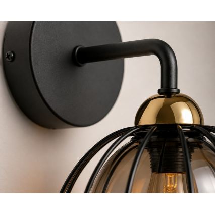Nástěnné svítidlo SOLO BLACK 1xE27/60W/230V černá/zlatá
