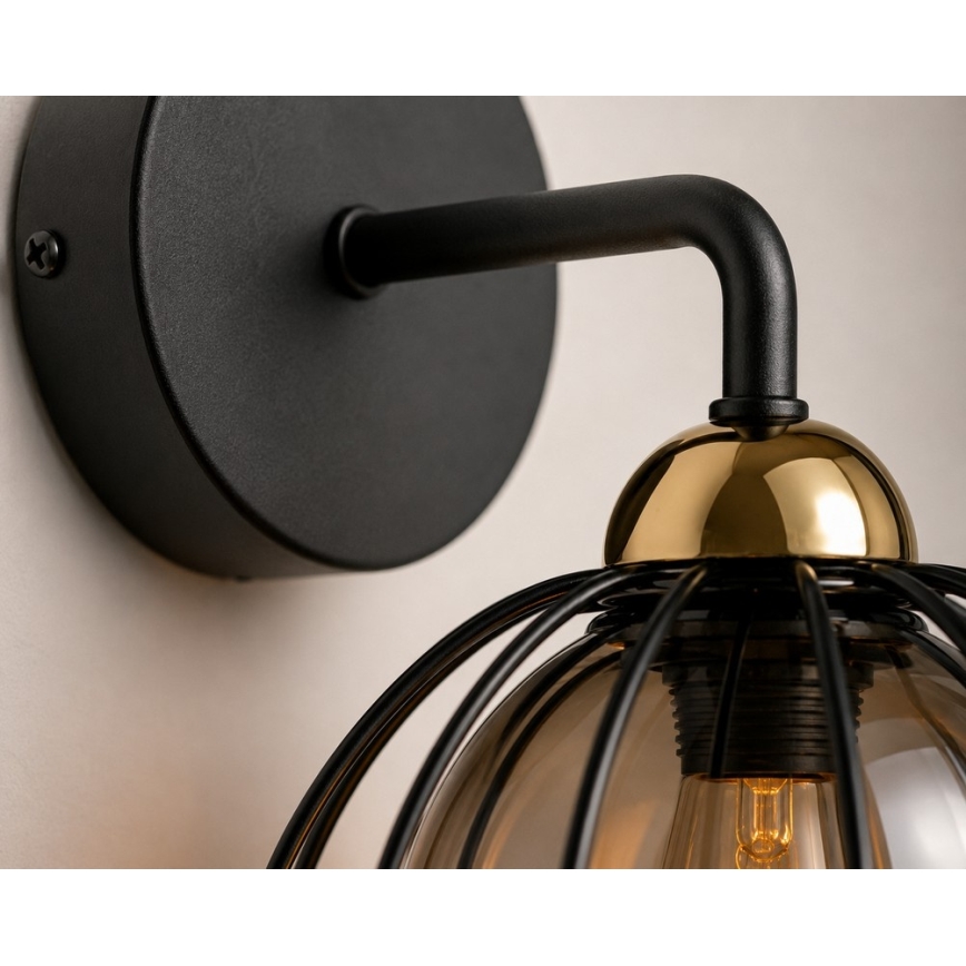 Nástěnné svítidlo SOLO BLACK 1xE27/60W/230V černá/zlatá