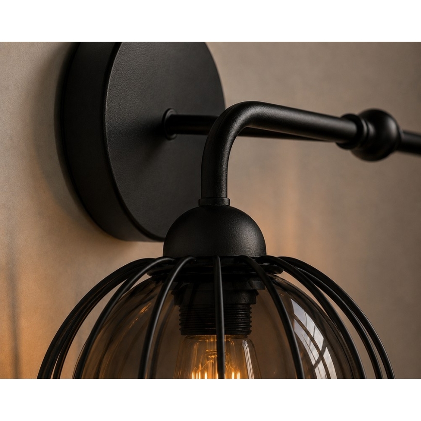 Nástěnné svítidlo SOLO BLACK 2xE27/60W/230V