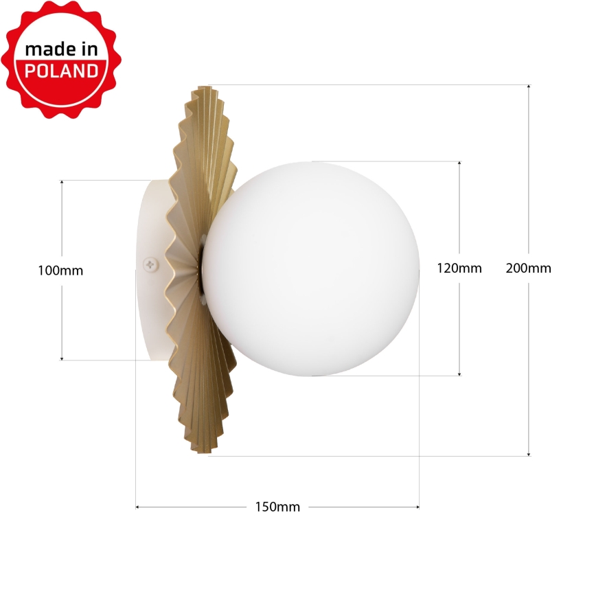 Nástěnné svítidlo SUNPLISS 1xG9/10W/230V pr. 20 cm zlatá/krémová