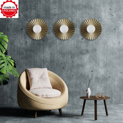 Nástěnné svítidlo SUNPLISS 1xG9/10W/230V pr. 30 cm zlatá/krémová