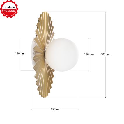 Nástěnné svítidlo SUNPLISS 1xG9/10W/230V pr. 30 cm zlatá/krémová