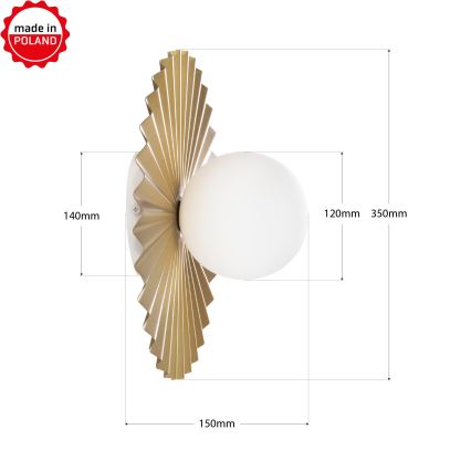 Nástěnné svítidlo SUNPLISS 1xG9/10W/230V pr. 35 cm zlatá/krémová
