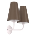Nástěnné svítidlo TORTOLA 2xE14/15W/230V hnědá/krémová