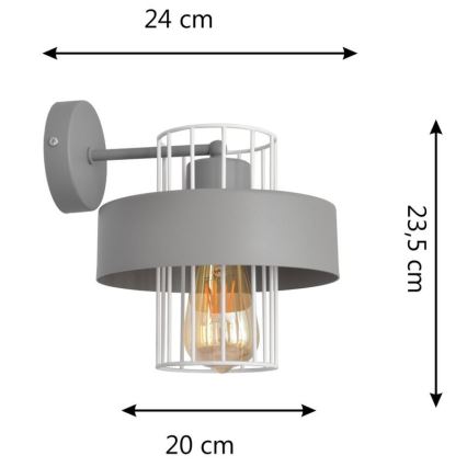 Nástěnné svítidlo VOLTA 1xE27/15W/230V šedá