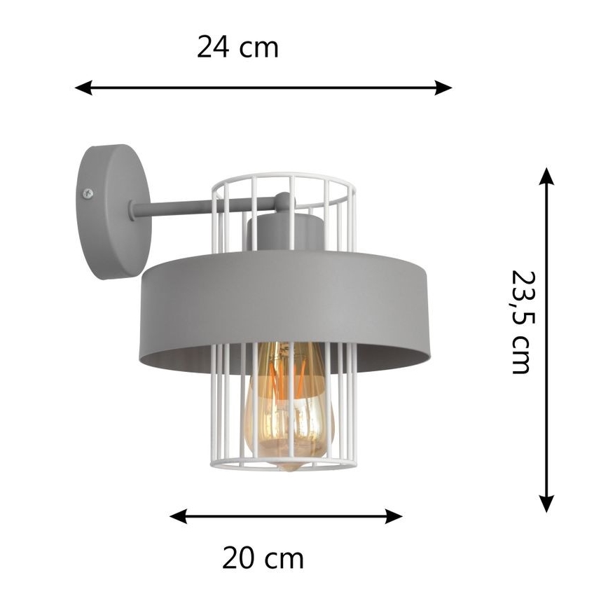 Nástěnné svítidlo VOLTA 1xE27/15W/230V šedá