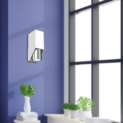 Nástěnné svítidlo WALL 1xGU10/8W/230V bílá/lesklý chrom