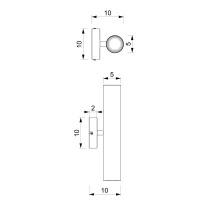 Nástěnné svítidlo WALL 2xGU10/8W/230V bílá