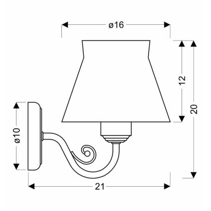 Nástěnné svítidlo ZEFIR 1xE27/40W/230V