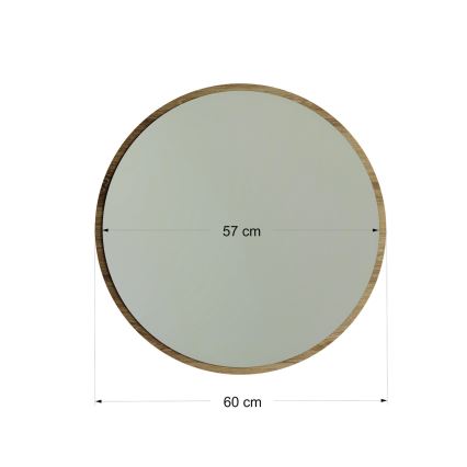 Nástěnné zrcadlo AYNA pr. 60 cm hnědá