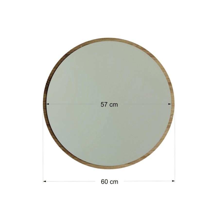 Nástěnné zrcadlo AYNA pr. 60 cm hnědá