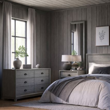 Nástěnné zrcadlo FIONA 96x36 cm šedá