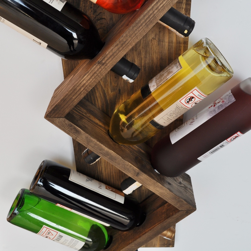 Nástěnný držák na víno ICKI 33x60 cm smrk