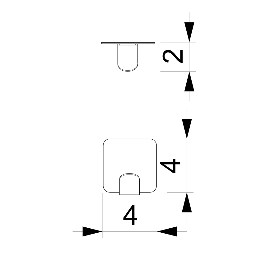 Nástěnný háček 4x4 cm bílá