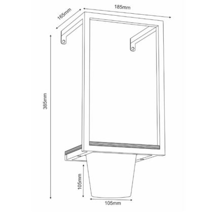 Nástěnný květináč 38x18 cm zlatá