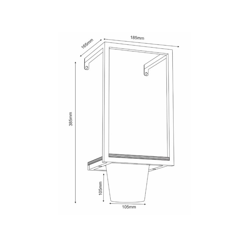 Nástěnný květináč 38x18 cm zlatá