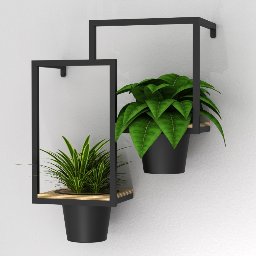 Nástěnný květináč 46x36 cm černá