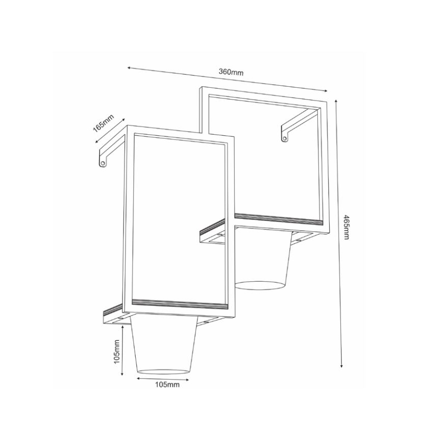 Nástěnný květináč 46x36cm zlatá