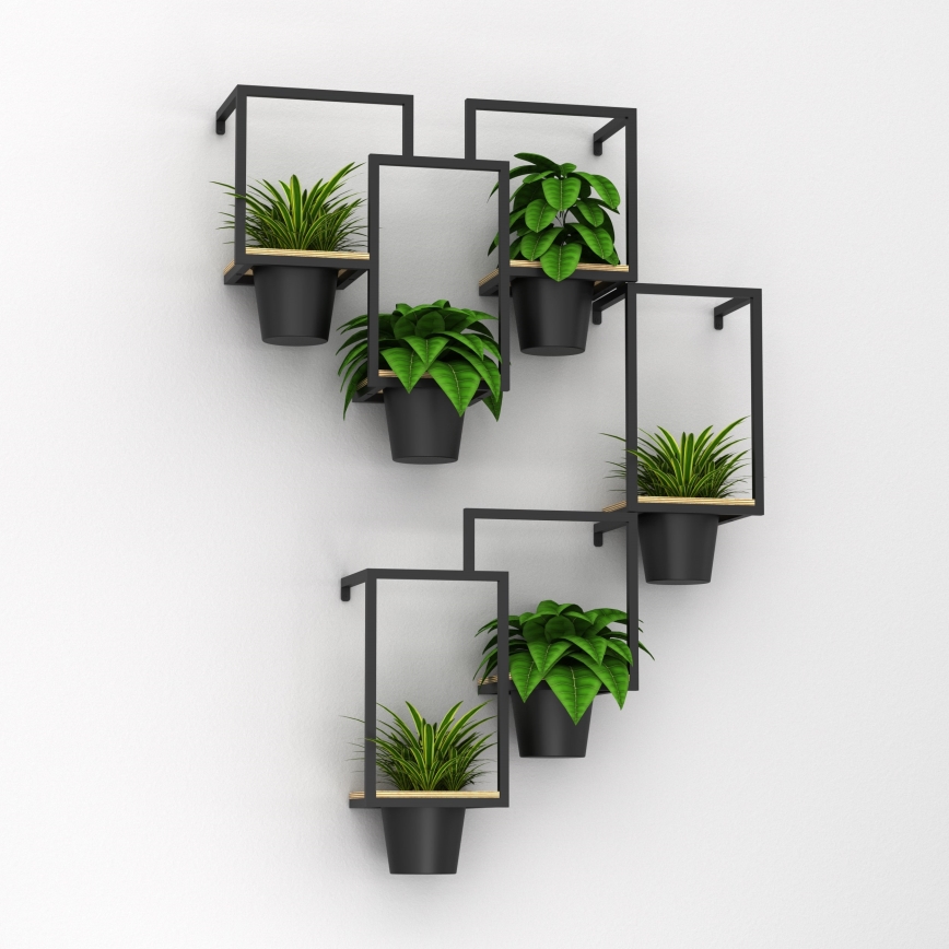 Nástěnný květináč 46x53 cm černá