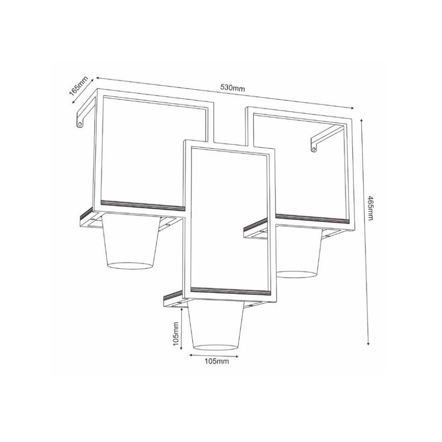 Nástěnný květináč 46x53 cm černá