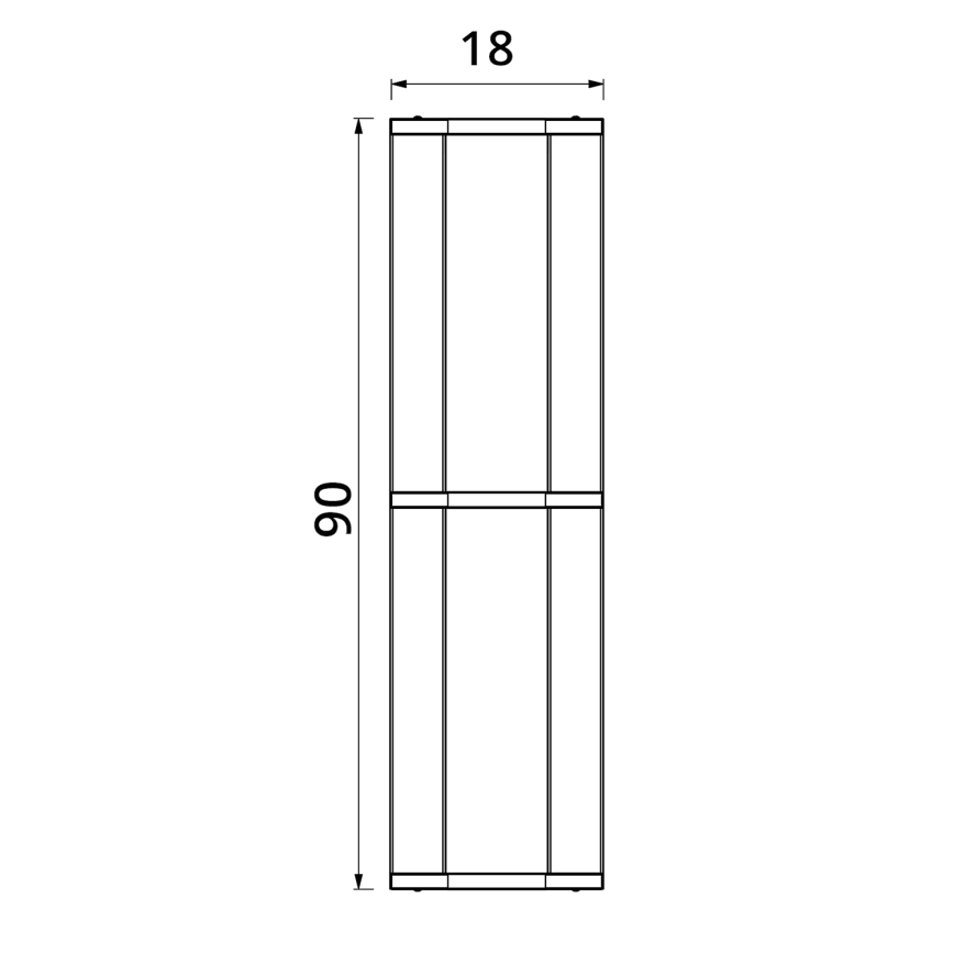 Nástěnný květináč s LED osvětlením SHELF 90x18 cm černá/dub