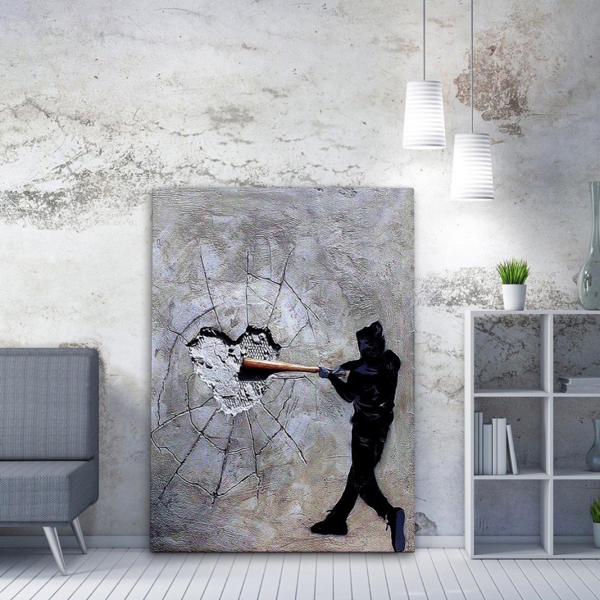 Nástěnný obraz na plátně 100x70 cm šedá/černá
